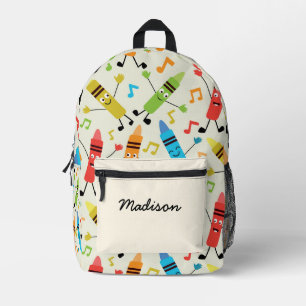 Sac À Dos Imprimé Crayons Dansants Drôles Avec Notes De Musique Pers