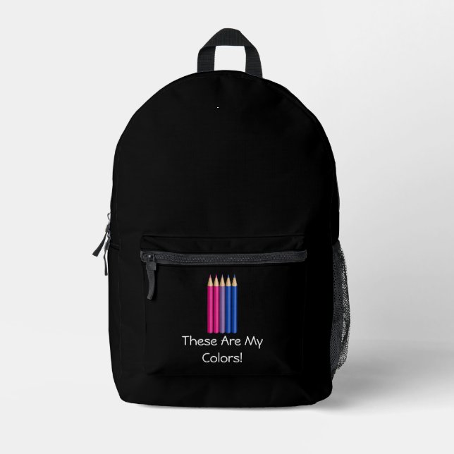 Sac À Dos Imprimé Crayons de fierté bisexuelle  (Recto)