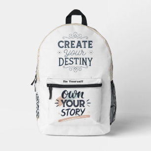 Sac À Dos Imprimé Créez Votre Destinée & Possédez Votre Histoire Mot