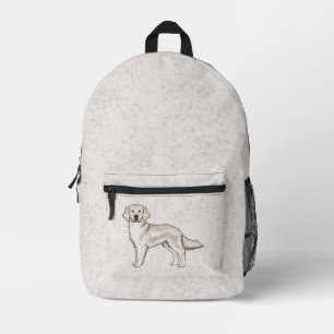 Sac À Dos Imprimé Crème anglaise Golden Retriever mignon chien beige