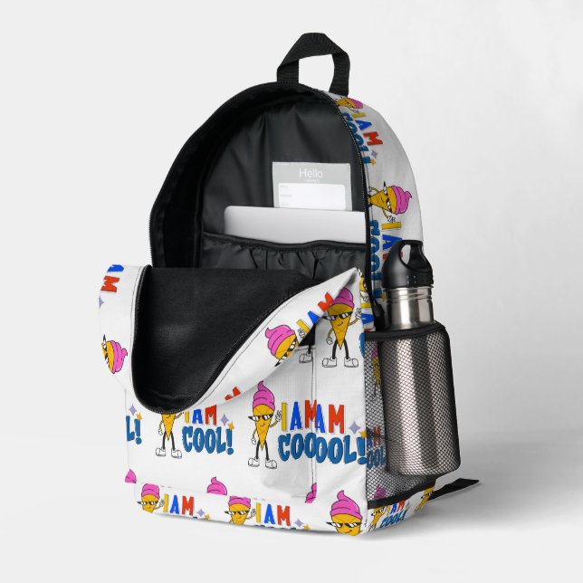 Sac À Dos Imprimé Crème glacée cool Iam (Coin arrière droit (ouvert))