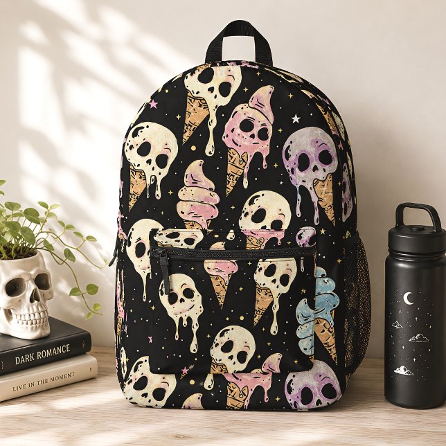 Sac À Dos Imprimé Crème glacée crâne Été gothique effrayant (Créateur téléchargé)