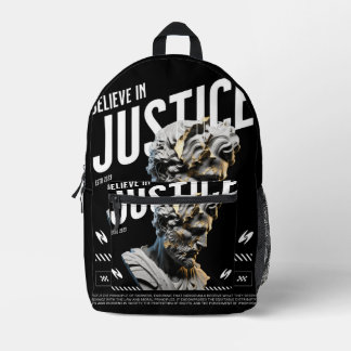 Sac À Dos Imprimé "Croire en la Justice" Porte-monnaie Minimaliste –