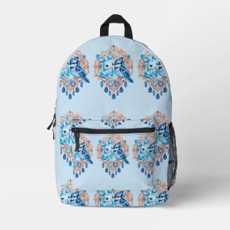 Sac À Dos Imprimé Crystal Blue Bunny and Blue Jay Heart