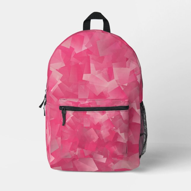 Sac À Dos Imprimé cubisme abstrait rose (Recto)