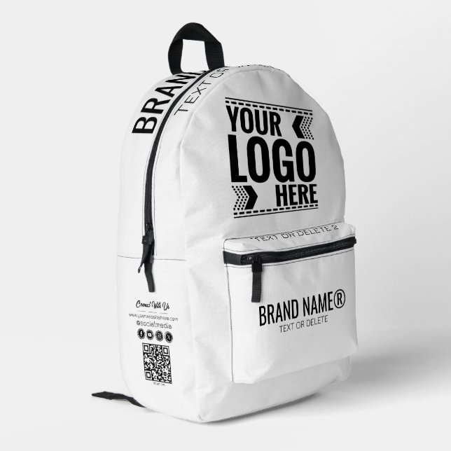 Sac À Dos Imprimé Custom Logo, Business or Brand Logo Personalized  (Coin arrière gauche)