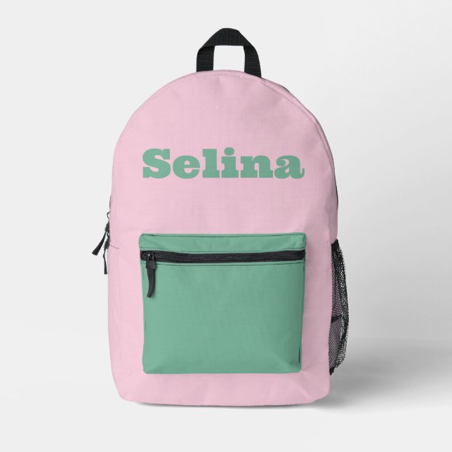 Sac À Dos Imprimé Custom Pink and Mint Green (Recto)
