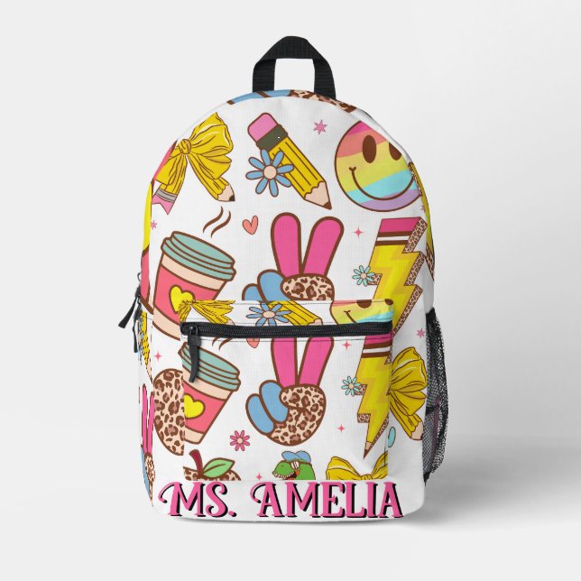 Sac À Dos Imprimé Custom Teacher Bag, Custom Back to School Bag (Recto)