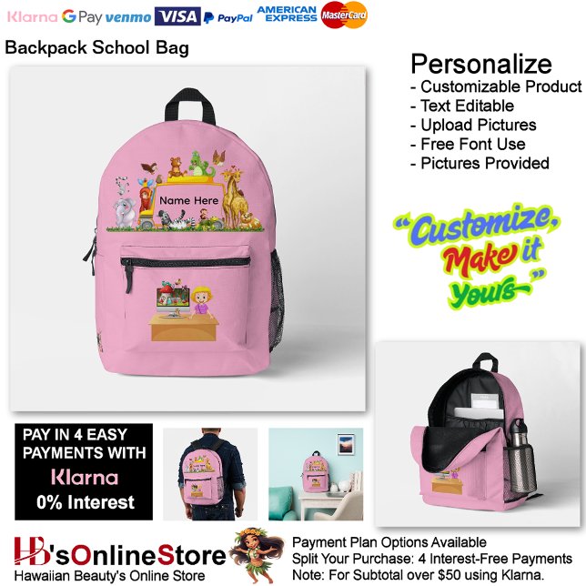 Sac À Dos Imprimé Cute Animal Cartoon School Supplies Backpack Bag 9 (Cute Animal Cartoon School Supplies Backpack Bag 9.)