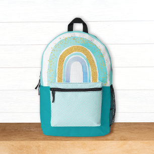 Sac À Dos Imprimé Cute Aqua Blue Gold Parties scintillant Arc-en-cie