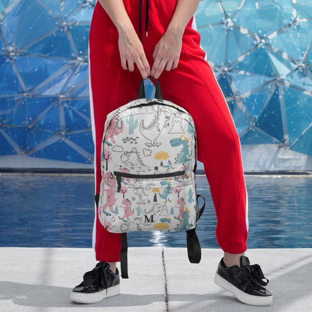 Sac À Dos Imprimé Cute Aquarelle Dinosaures Design Motif Personnalis (Créateur téléchargé)