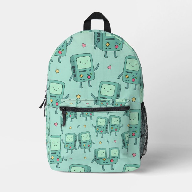 Sac À Dos Imprimé Cute BMO-Inspired Kawaii Mint Blue Backpack (Recto)