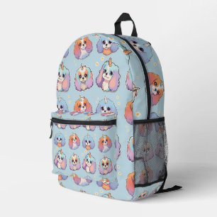 Sac À Dos Imprimé Cute Cavalier King Charles Unicorn Pastel Motif