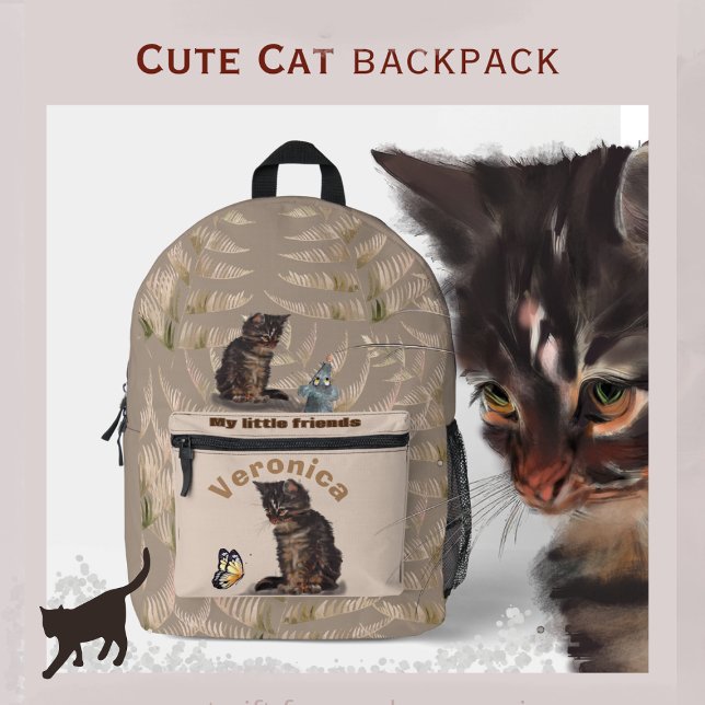 Sac À Dos Imprimé Cute chat (Créateur téléchargé)