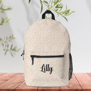 Sac À Dos Imprimé Cute Coquette Esthétique Orange Floral Personnalis