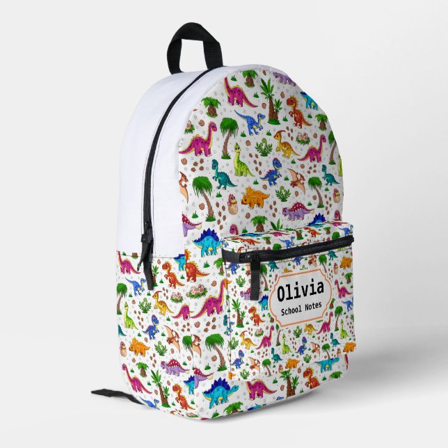 Sac À Dos Imprimé Cute Dinosaur Retour à l'école (Coin arrière gauche)