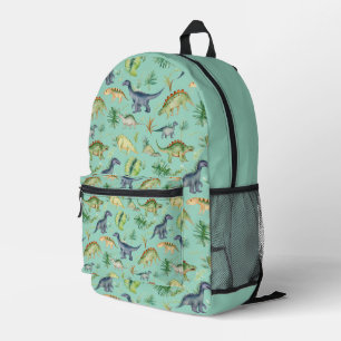 Sac À Dos Imprimé Cute Dinosaures Vert Aquarelle Enfants Motif