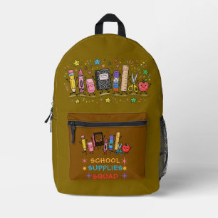 Sac À Dos Imprimé Cute Équipe Fournitures Scolaires Amusant Retour à