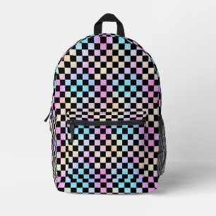Sac À Dos Imprimé Cute Girls Pastel Arc-en-ciel Motif de vérificatio