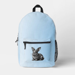 Sac À Dos Imprimé Cute Grey Rabbit contre un ciel bleu