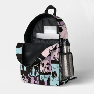 Sac À Dos Imprimé Cute Kawaii Pastel Goth Patchwork Gothique Déplais