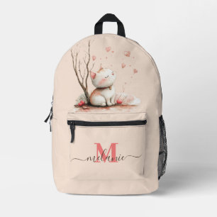 Sac À Dos Imprimé Cute Kitten personnalisé avec les coeurs" École po