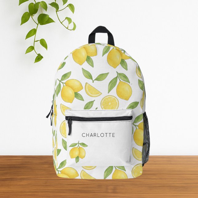 Sac À Dos Imprimé Cute Motif citron aquarelle (Cute Yellow Watercolor Lemon  Pattern Backpack)