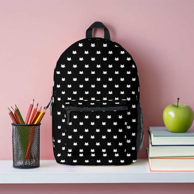 Sac À Dos Imprimé Cute Motif de chats noirs et blancs Personnalisé (Créateur téléchargé)
