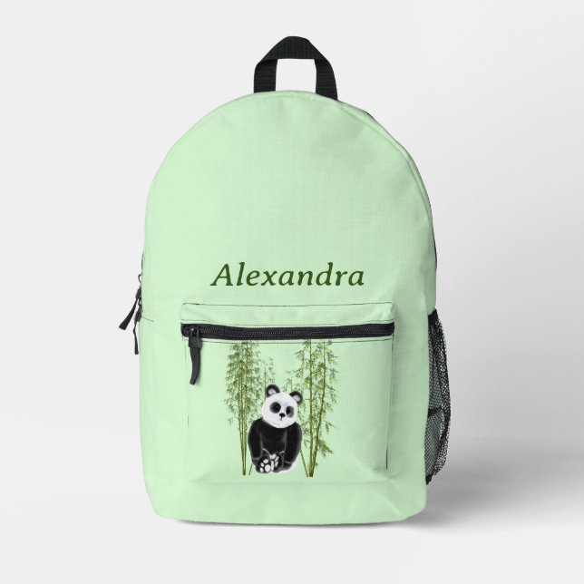 Sac À Dos Imprimé Cute Panda assise en bambou (Recto)