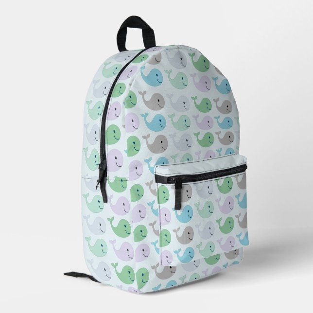 Sac À Dos Imprimé Cute Pastel Whales Motif (Coin arrière gauche)