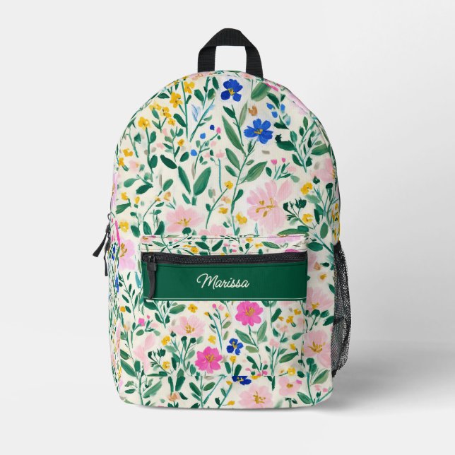 Sac À Dos Imprimé Cute Personalized Floral Backpack (Recto)