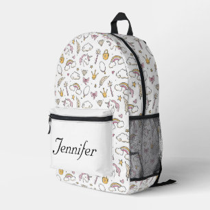 Sac À Dos Imprimé Cute Princess Castle Girl Blanc
