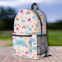 Cute Rainbow Unicorn Stars, Nom Personnalisé Enfan