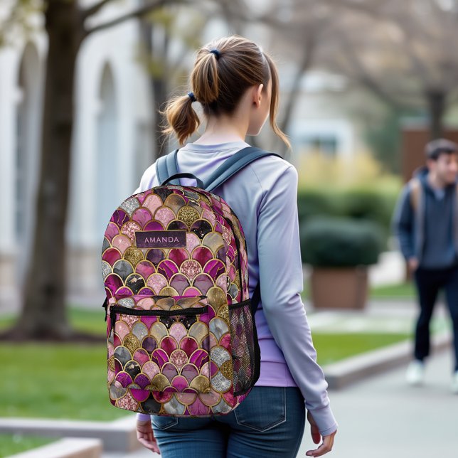 Sac À Dos Imprimé Cute rose rose or sirène échelles girly (Créateur téléchargé)