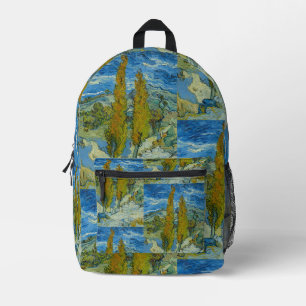 Sac À Dos Imprimé Cyprès de Van Gogh - Ciel bleu tourbillonnant Art