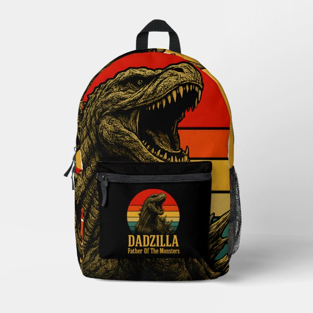 Sac À Dos Imprimé Dadzilla Père De La Fête des pères Des Monstres (Recto)