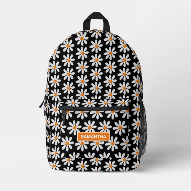 Sac À Dos Imprimé Daisy Boho Personnalisé (Recto)