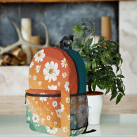 Daisy Floral Retro Arc-en-ciel | Monogramme