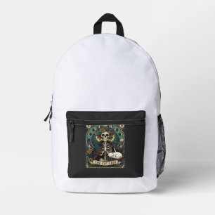 Sac À Dos Imprimé Dame de chat Halloween squelette floral boussole l