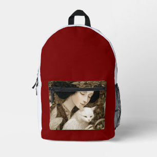 Sac À Dos Imprimé Dames & Chats – Collection de Portraits Vintage 1