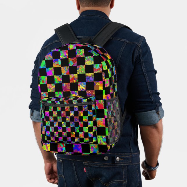 Sac À Dos Imprimé Damier avec taches de peinture  (Insitu (Modèle))