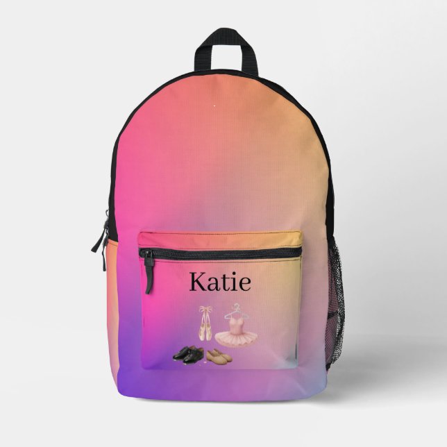 Sac À Dos Imprimé Dance themed Personalized backpack - Ballet Tap (Recto)
