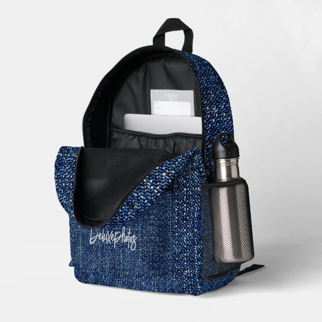 Sac À Dos Imprimé Dark Denim (Coin arrière droit (ouvert))