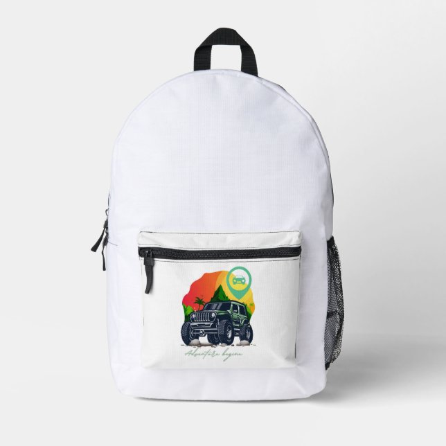 Sac À Dos Imprimé début de l'aventure, hors route (Recto)