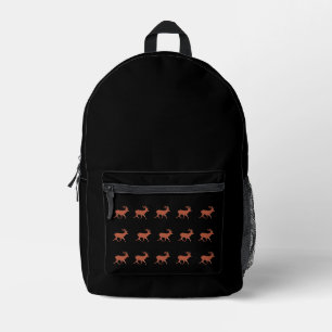 Sac À Dos Imprimé Deer Walking Motif noir Arrière - plan noir