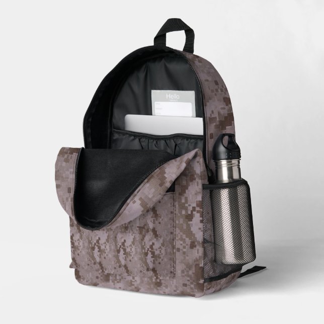 Sac À Dos Imprimé Déguisement numérique du désert (Coin arrière droit (ouvert))