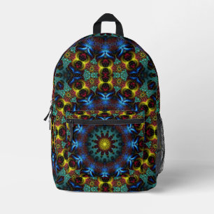 Sac À Dos Imprimé Dentelle en mandala bleu shaman électrique