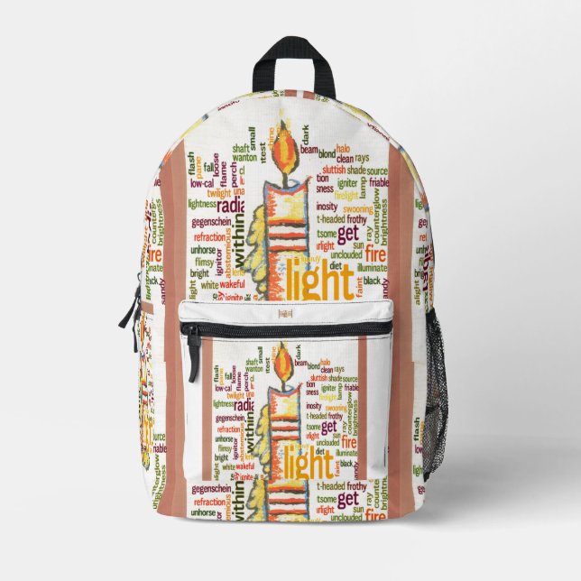 Sac À Dos Imprimé Dernier texte léger Art mignon bougie flamme inspi (Recto)