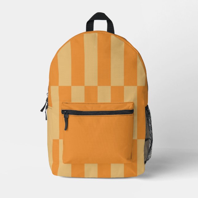 Sac À Dos Imprimé Design à motifs rayés orange et blé (Recto)