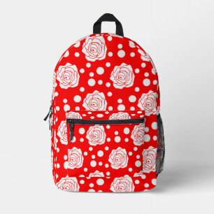 Sac À Dos Imprimé Design d'illustrations florales Pois en rouge blan
